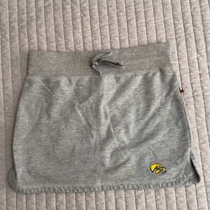 Tommy Hilfiger Gray Iowa Hawkeyes Sweatshirt Knit Mini Skort with Drawstring